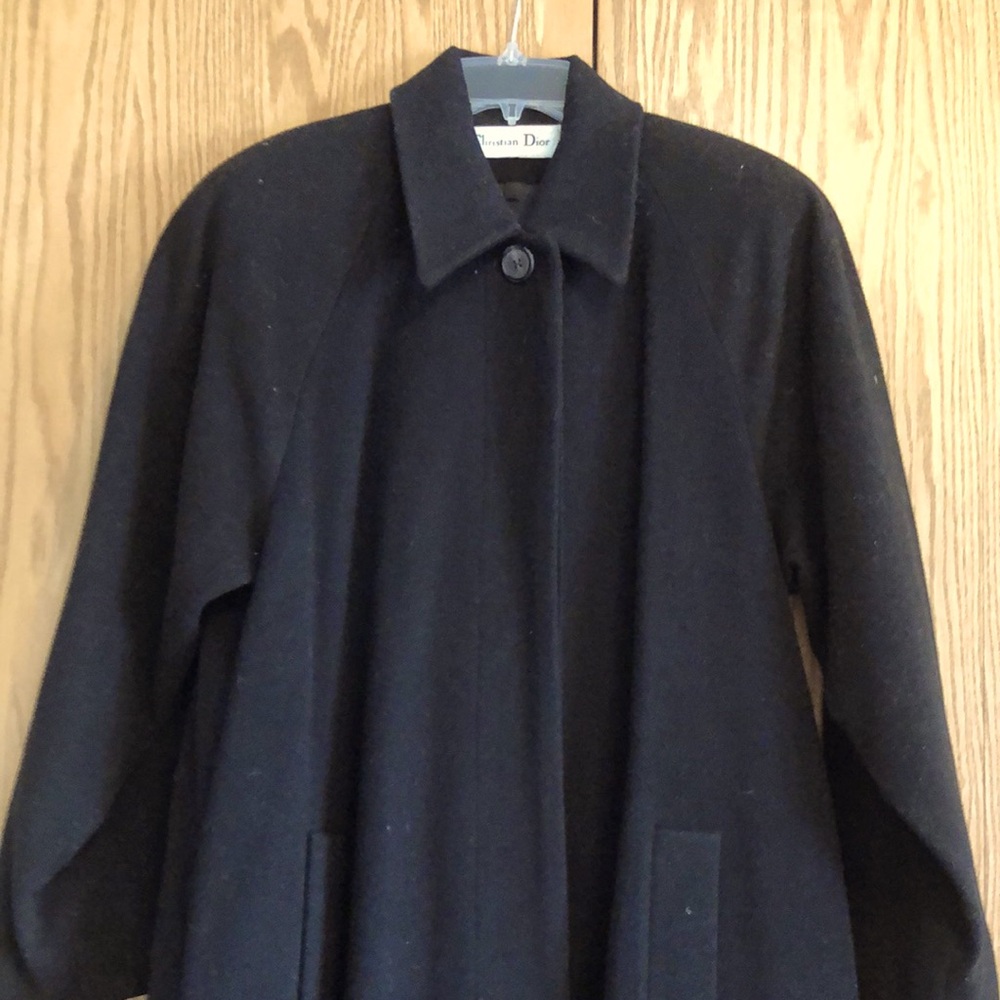 Christian Dior vintage women black coat, size 10
